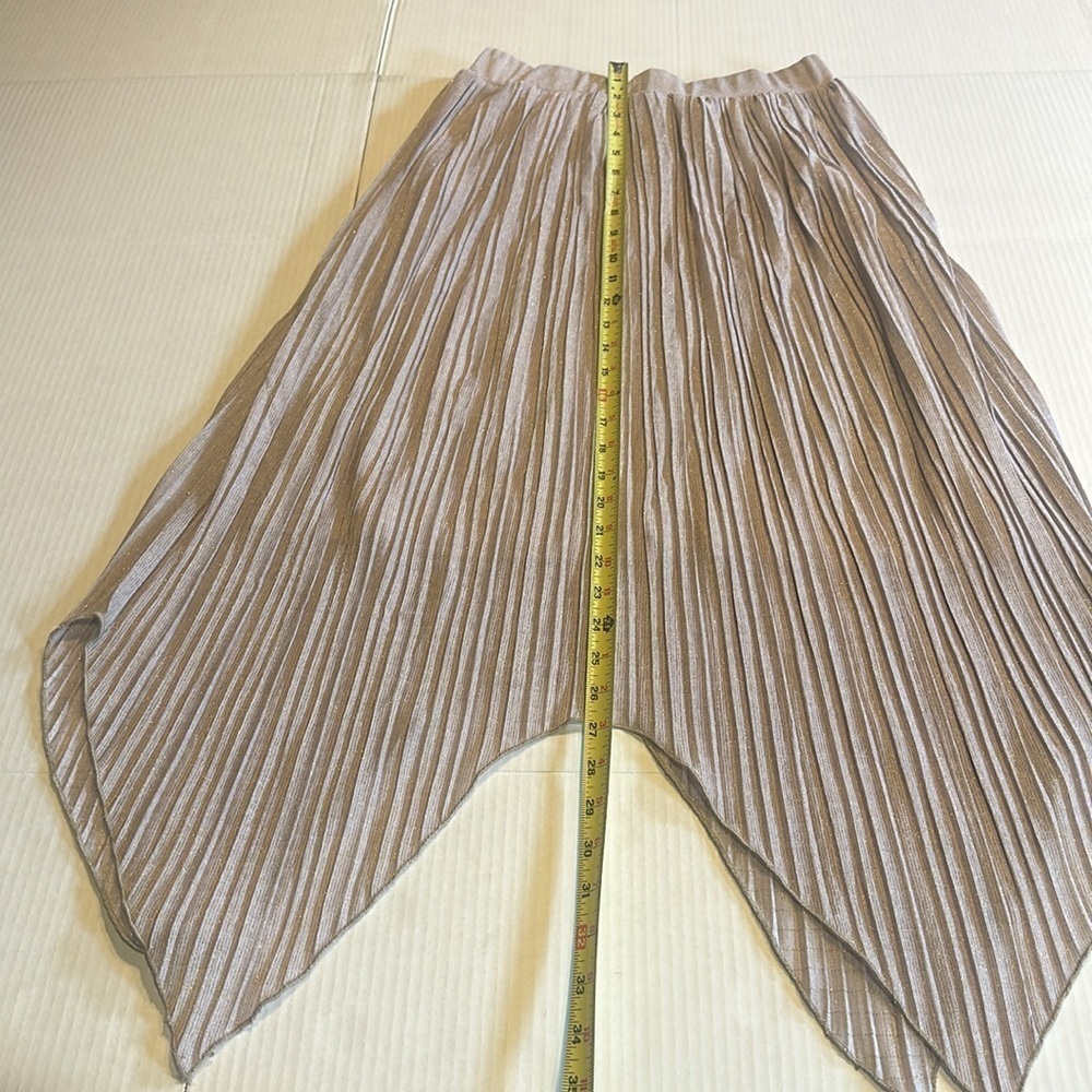 NWT Walter Baker long shimmery elastic skirt beige gold with inside liner size 6 - Picture 5 of 11
